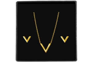 zilveren set goldplated v