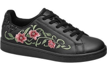 graceland zwarte sneaker bloemenpatroon