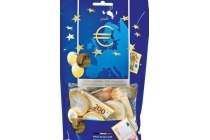 chocolade muntjes en biljetten