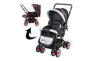 kinderwagen babycare johnson snopy black grey