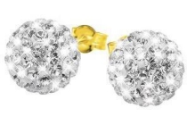 14 karaat gouden oorbellen met kristal