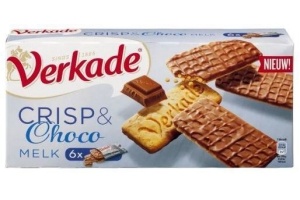 verkade crisp en choco melk koekjes