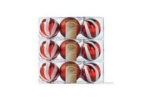 kerstbal rood wit mix