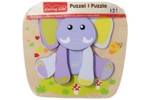 playing kids olifant houten reliefpuzzel