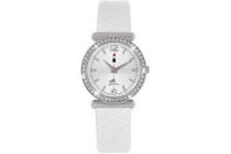 little miss fabulous horloge met witte leren band