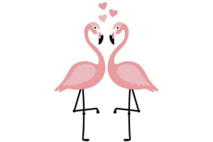 inepien muursticker flamingo