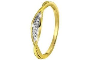 14 karaat geelgouden ring met diamant