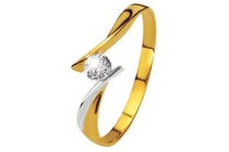 bicolor gouden ring met zirkonia