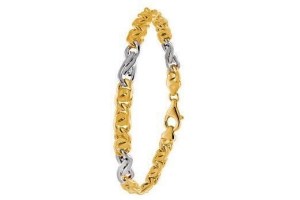 bicolor gouden herenarmband