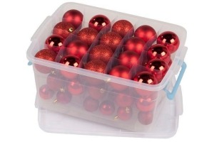 kerstballen in opbergbox
