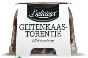 geitenkaastorentje met cranberry