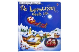 de kerstman deelt uit