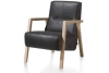 bueno fauteuil met houten arm vintage clay white black