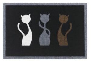 droogloopmat impression 3 cats zwart 40x60 cm