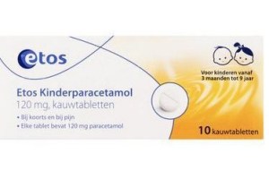etos kinderparacetamol 120 mg kauwtabletten