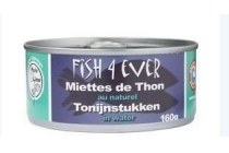 fish 4 ever tonijnstukken in water