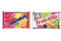 fruittella mentos en wilhelmina pepermunt