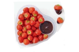 aardbeien met chocolade