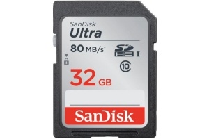 sandisk ultra sdhc sdxc uhs i kaart 32 gb 80 mb s