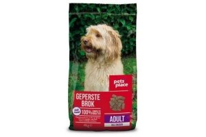 pets place adult geperste brokken gevogelte en vlees 18 kg