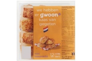 g woon mini kaassnacks 12 stuks