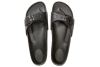 metallic slippers zwart