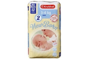 kruidvat 2 newborn mini luiers midpack