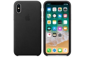 apple leather case iphone x zwart