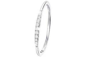 14 karaat witgouden ring met diamant 0 06ct
