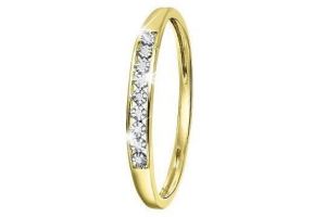 14 karaat geelgouden ring met diamant 0 02ct