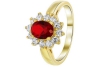 goldplated ring ruby met zirkonia
