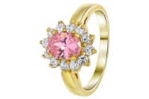 goldplated ring pink met zirkonia