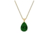 goldplated ketting en hanger met emerald zirkonia