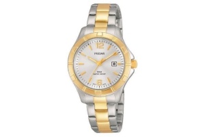 pulsar dames horloge met bicolor band ph7382x1