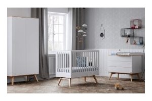 ledikant 60 120 commode 3 laden hanglegkast 2 deuren nature white oak