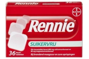 rennie suikervrij kauwtabletten