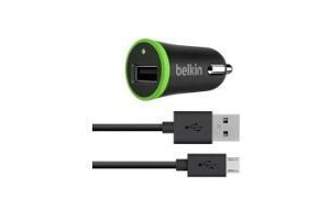 belkin car charger met usb naar micro usb kabel zwart