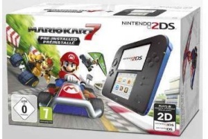 nintendo 2ds black en blue mario kart 7