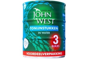john west tonijnstukken in water