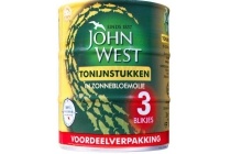 john west tonijnstukken in zonnebloemolie