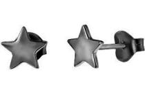 zilveren oorbellen blackplated ster