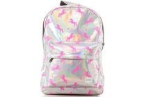 silver pink unicorns schooltas