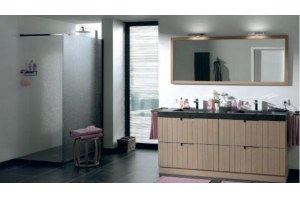 inloopdouche glas motief linnen zwart