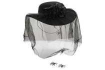 hoed met net en spinnen