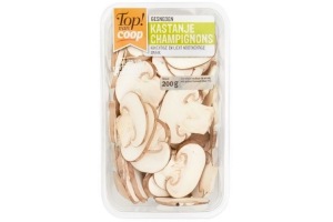 top van coop champignons kastanje gesneden