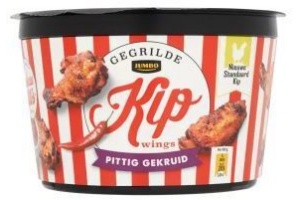 jumbo nieuwe standaard kip gegrilde kippenvleugels pittig gekruid 600g