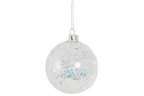 kerstbal met sequin of glitterbloem