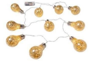 ledlampen met glitters goudkleur