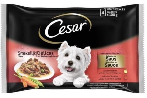 cesar pouch mix en saus 4 pack