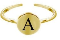 zilveren ring alfabet verstelbaar goldplated